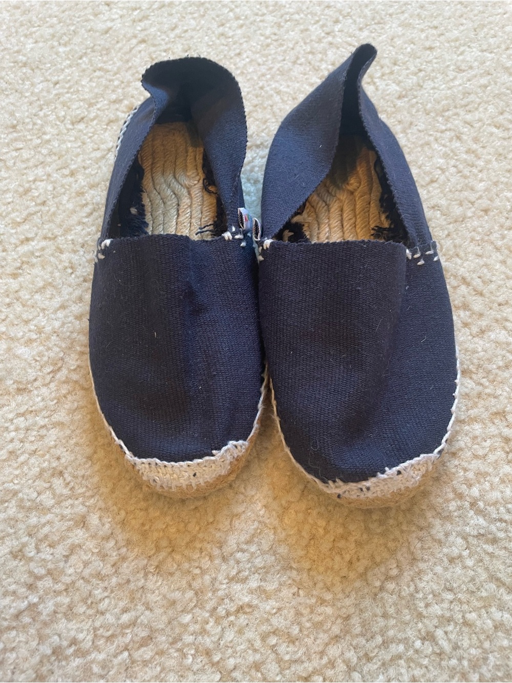 Women's Navy Canvas Espadrilles with Jute Sole